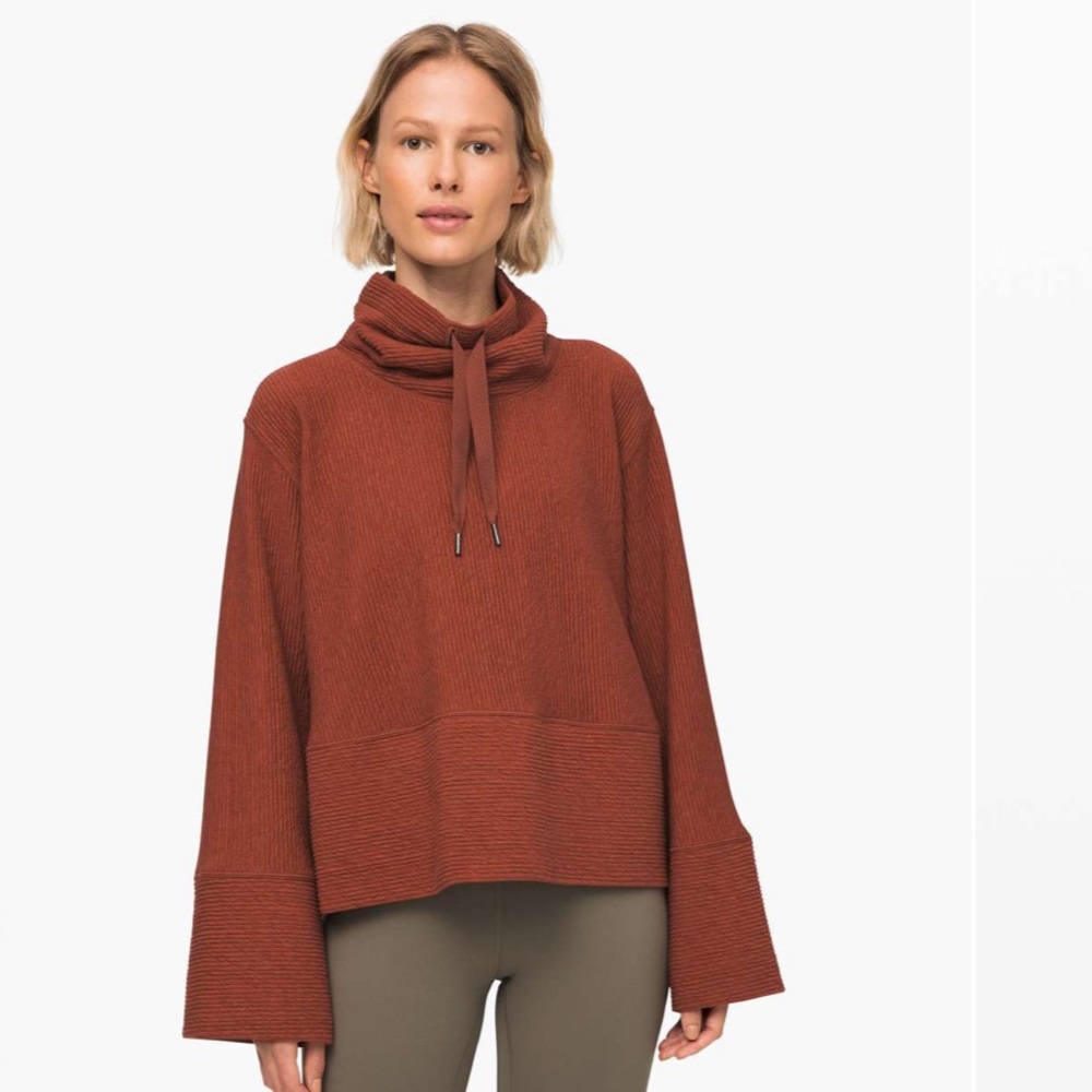 Lululemon Retreat Yourself Pullover Heathered Rustic Clay Copper size 10 fit